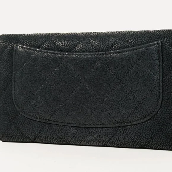 Chanel 13S Noir Caviar Classic Quilted Flap Portefeuille Wallet - Picture 6 of 15